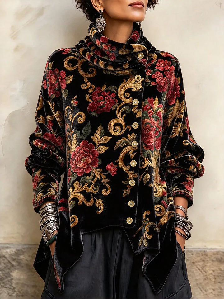 Analisa - Haut À Imprimé Floral Vintage