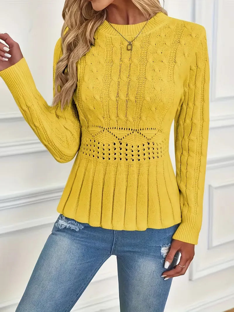 Bellie - Pull À Col Rond en Maille Épaisse