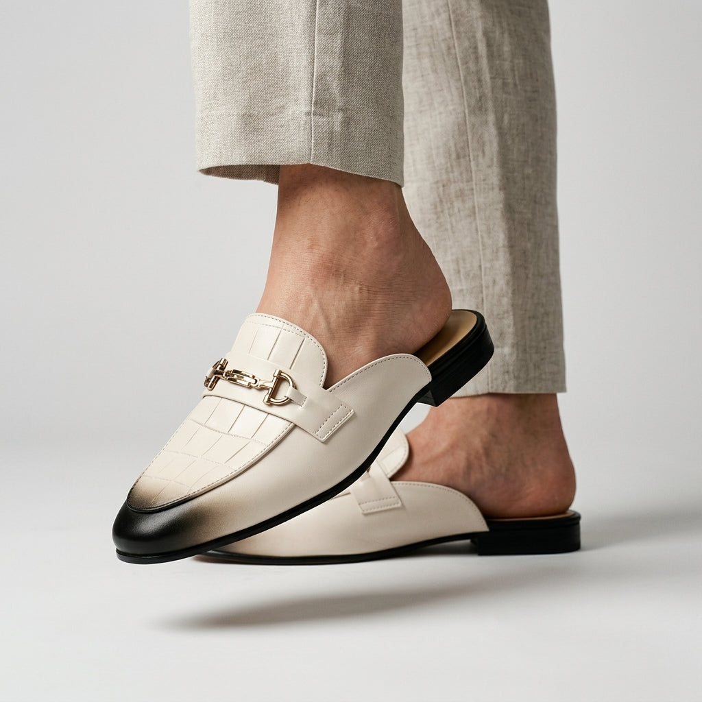 Idris - Chaussures en Cuir Ouvertes À L'arrière