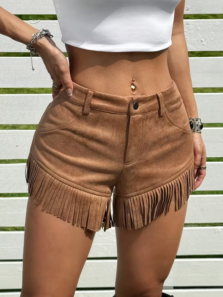 Wiliya - Short Vintage à Franges Et Taille Basse