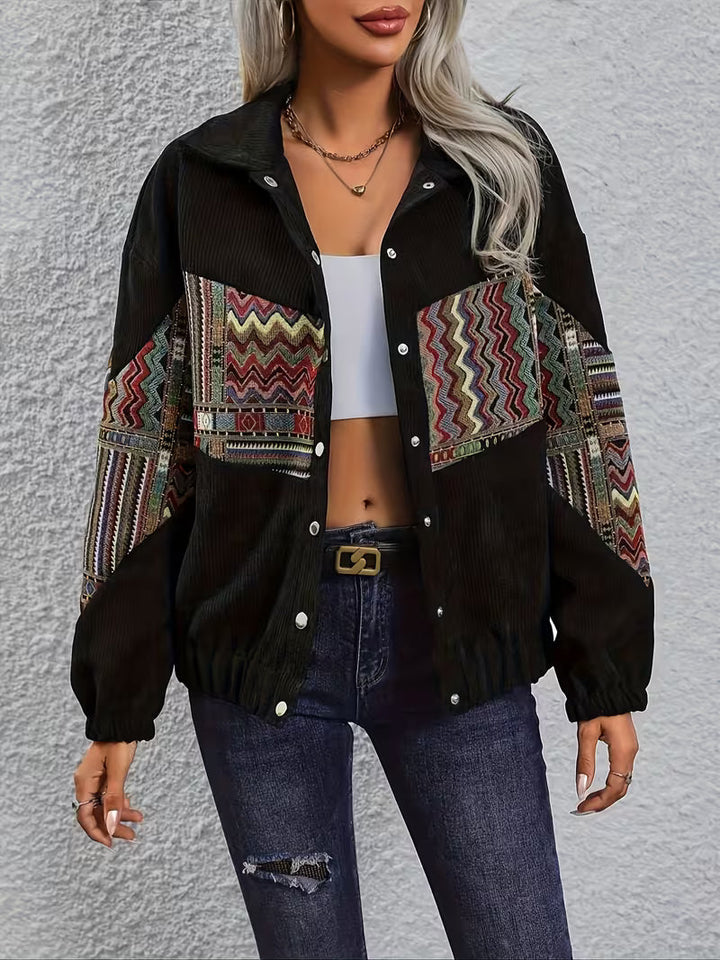Denyque - Veste Avec Patchwork Géométrique Multicolore et Revers