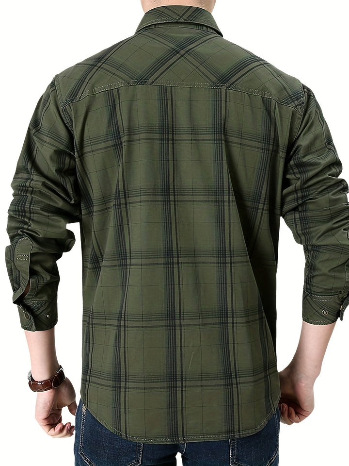 Thimos - Chemise à Manches Longues à Carreaux Avec Plusieurs Poches