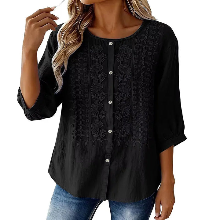 Andreza - Blouse en Coton À Boutons