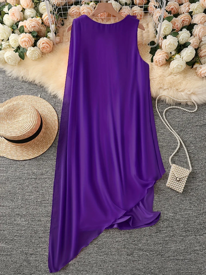 Maren - Robe MIDI Élégante Sans Manches