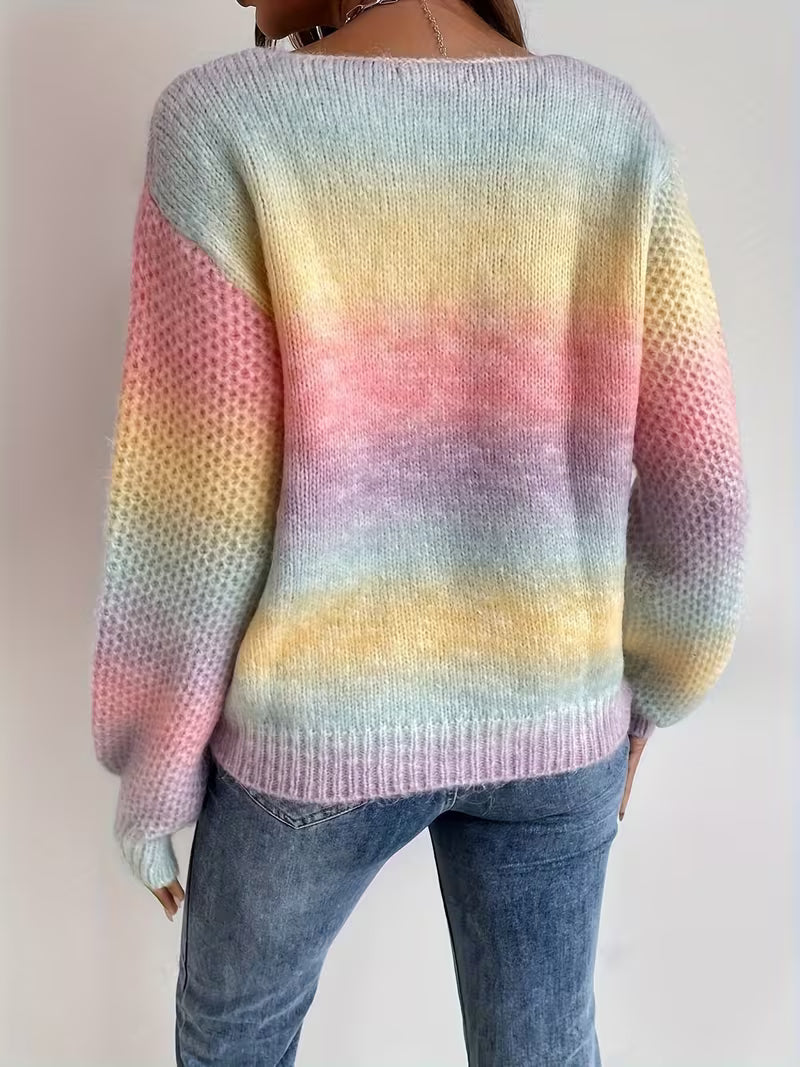 Errin - Knitted Sweater With Gradient Colors