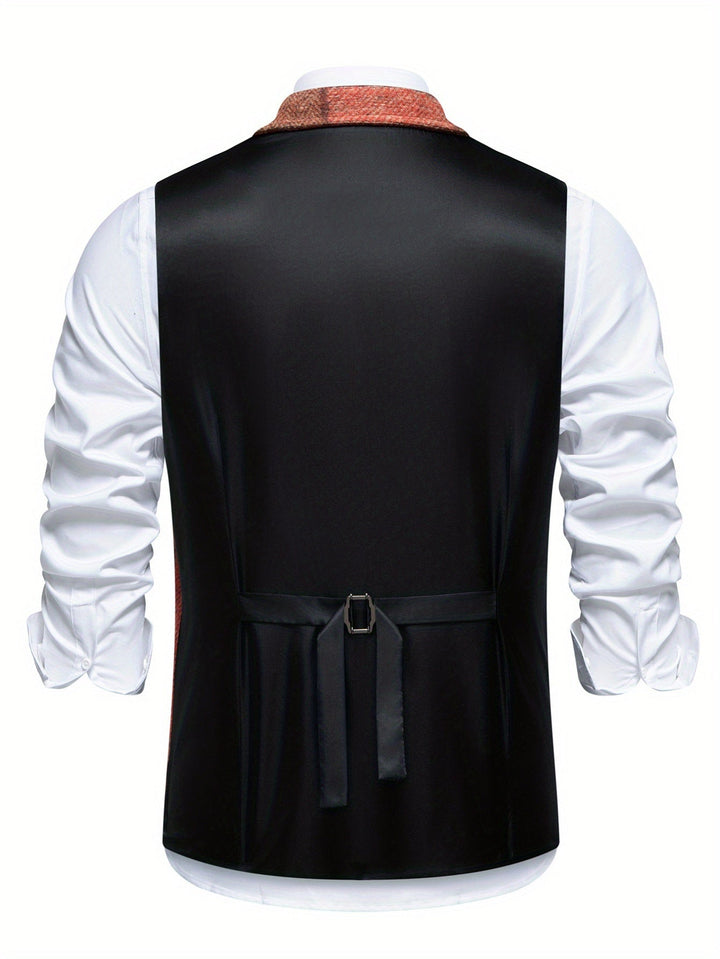 Mladen - Gilet De Costume Vintage À Revers Avec Poche