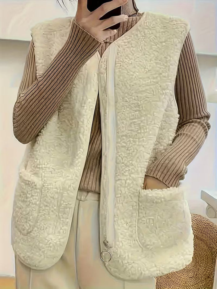 Miona - Gilet en Polaire Douillette Avec Poches