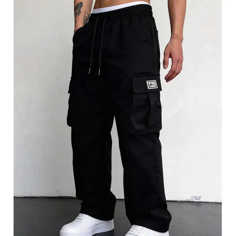 Nesham - Pantalon Cargo Avec Cordon de Serrage à la Taille et Poches