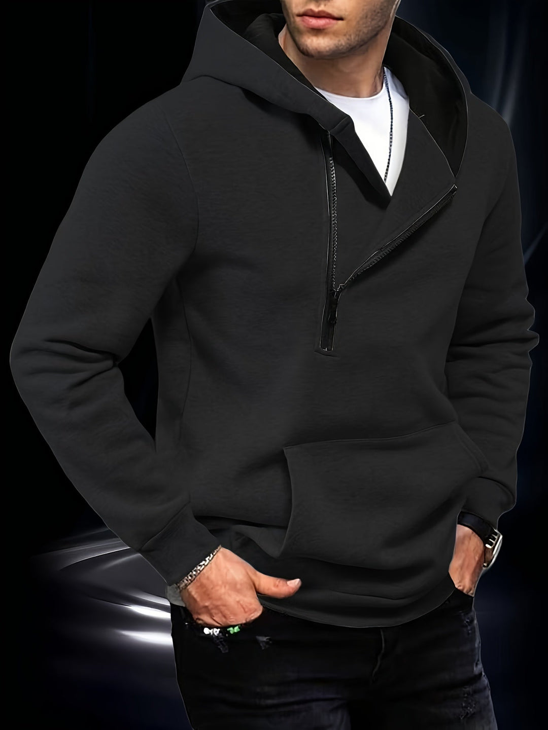 Jaylen - Sweat À Capuche À Manches Longues Et Demi Zip