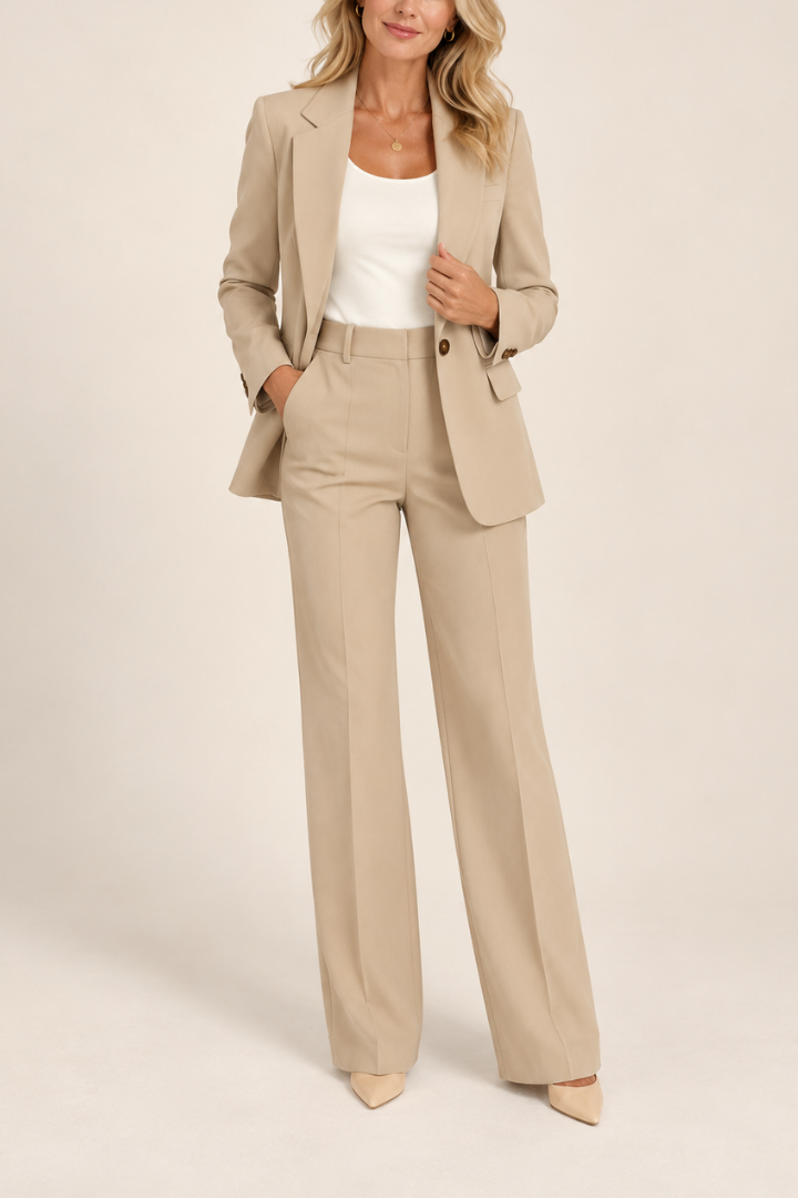 Danyela - Ensemble Composé d'un Blazer et d'un Pantalon à Coupe Droite