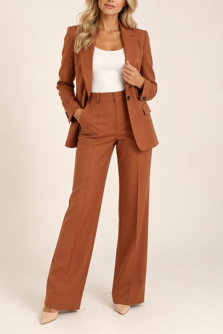Danyela - Ensemble Composé d'un Blazer et d'un Pantalon à Coupe Droite