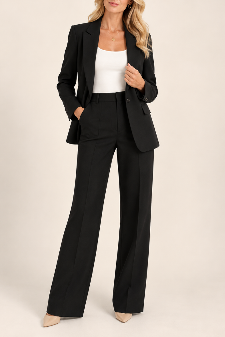 Danyela - Ensemble Composé d'un Blazer et d'un Pantalon à Coupe Droite