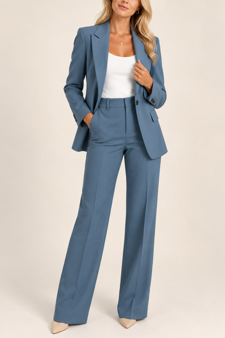 Danyela - Ensemble Composé d'un Blazer et d'un Pantalon à Coupe Droite