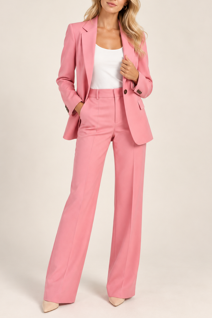 Danyela - Ensemble Composé d'un Blazer et d'un Pantalon à Coupe Droite