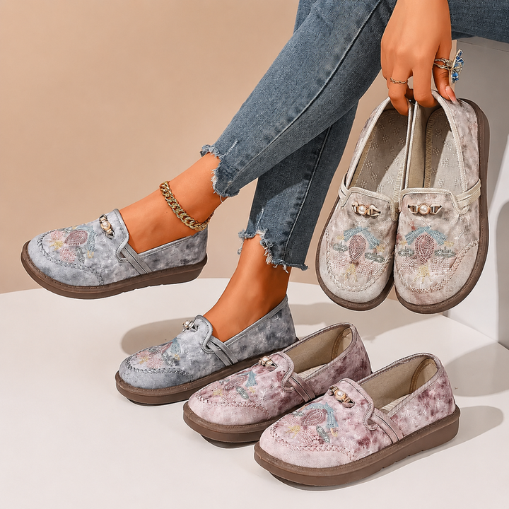 Adeyla - Mocassins à Enfiler à Motif Floral