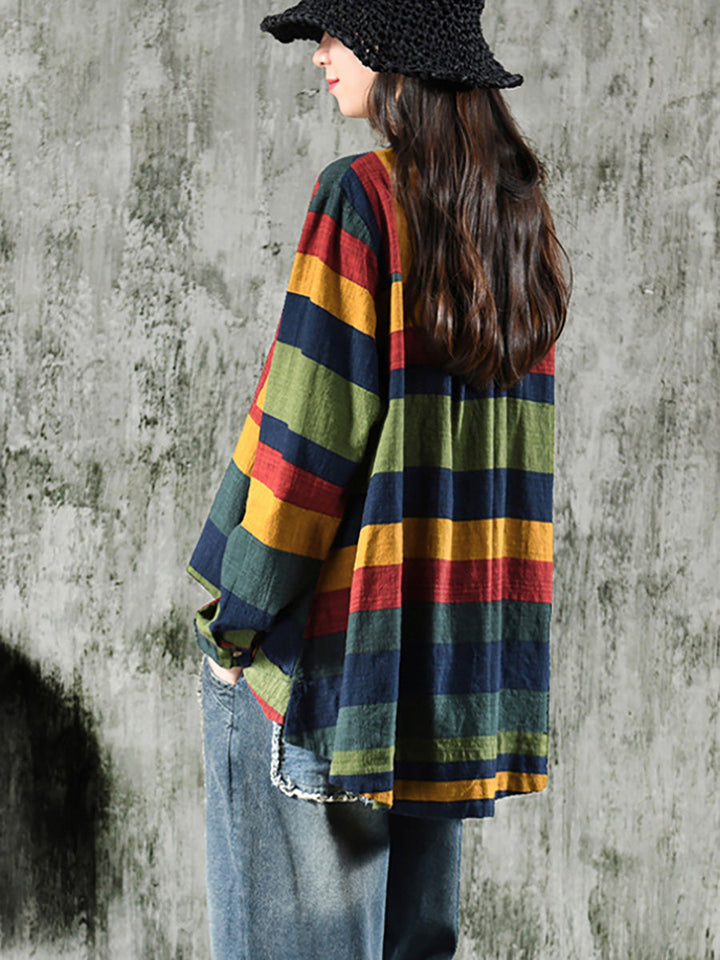 Aelina - Chemise À Manches Longues Rayée
