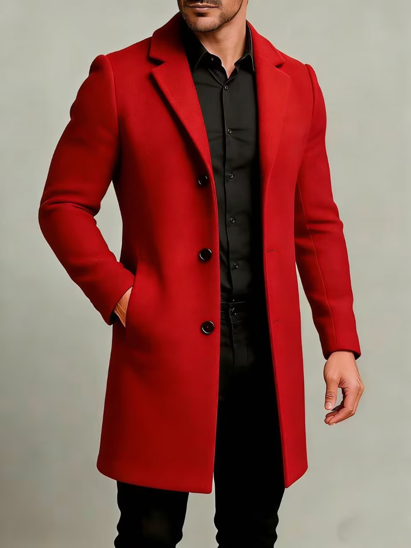Hollander - Manteau à Revers et Manches Longues Fermé Par Des Boutons
