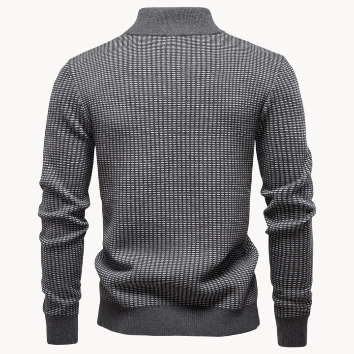 Limman - Pull en Maille Jacquard À Demi-Zip