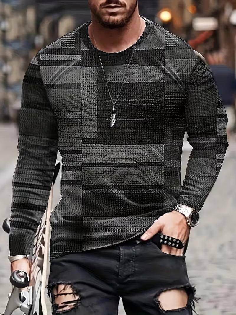 Kellan - Chemise À Manches Longues À Imprimé Géométrique Patchwork