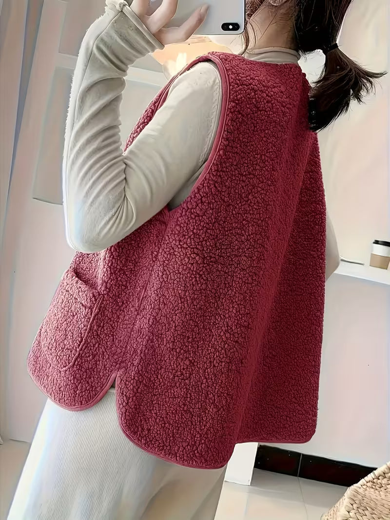 Miona - Gilet en Polaire Douillette Avec Poches