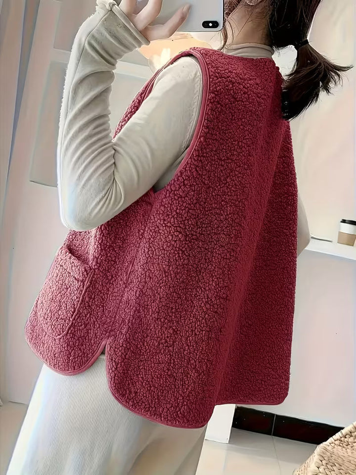 Miona - Gilet en Polaire Douillette Avec Poches