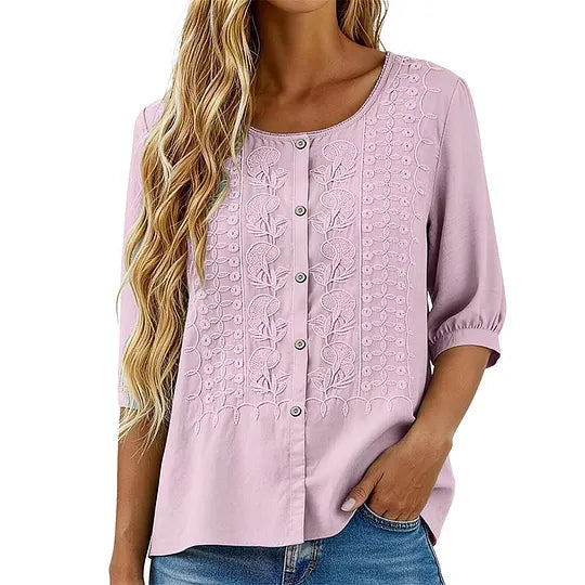 Andreza - Blouse en Coton À Boutons