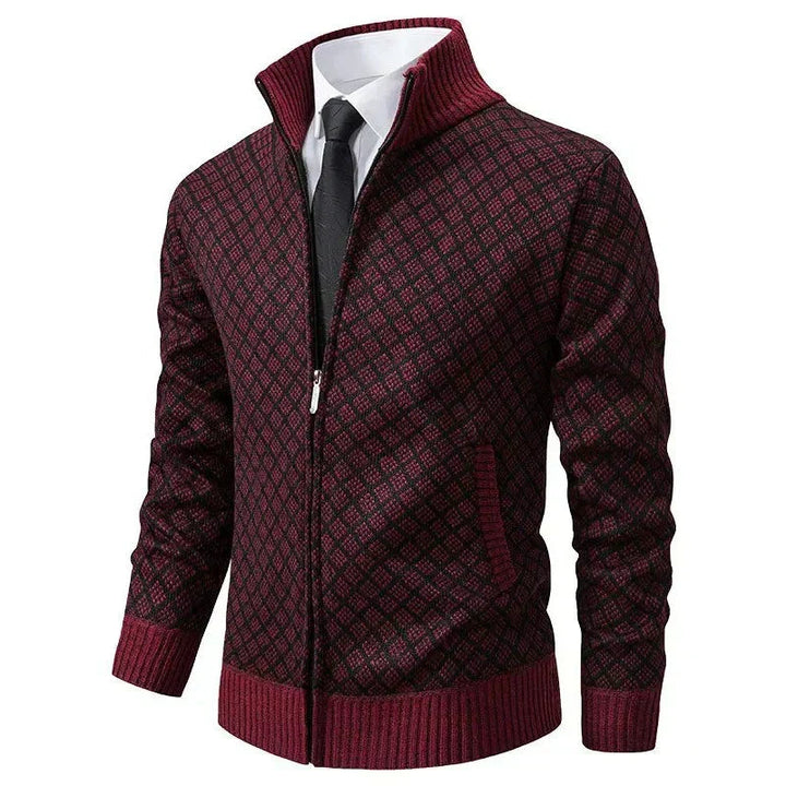Klarik - Cardigan en Maille À Fermeture Éclair Intégrale Et Motif Losange