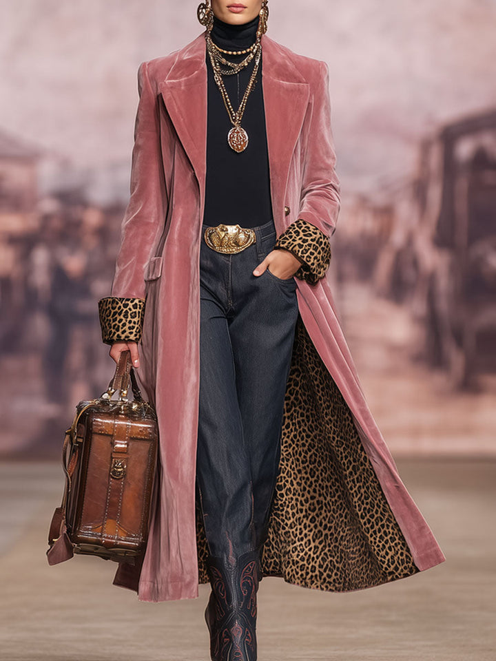 Missa - Manteau Avec Poignets Et Doublure À Imprimé Léopard