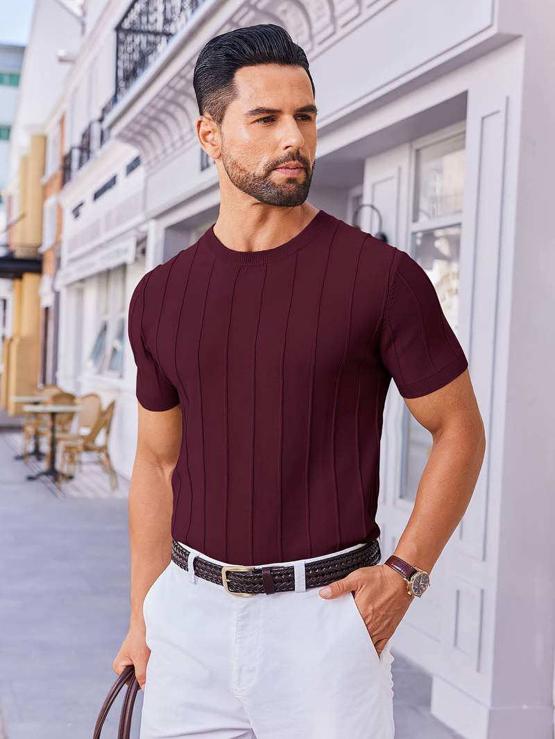 Sang - T-shirt D'été en Maille À Col Rond
