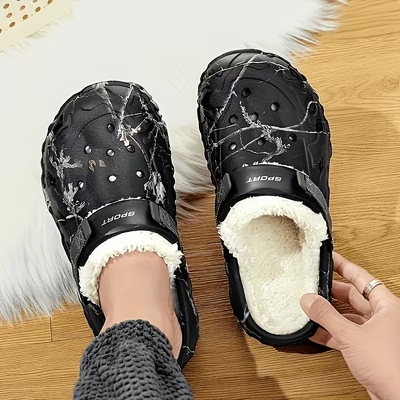 Sjoukje - Sabots Camouflage Doublés de Polaire Avec Lanières Réglables