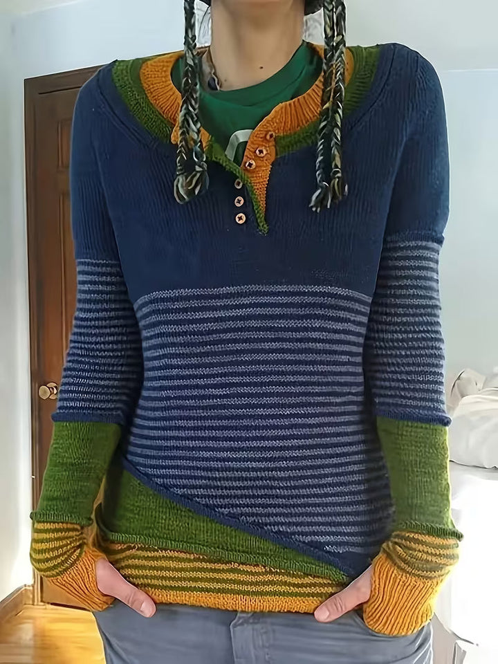 Lokina - Pull en Maille À Rayures Et Blocs De Couleur