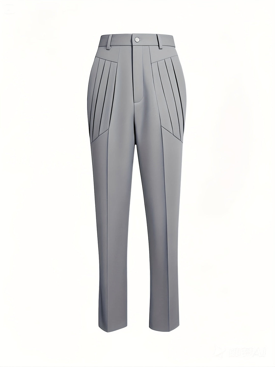 Alexey - Pantalon Décontracté À Coupe Ajustée À Plis Et Poches en Biais