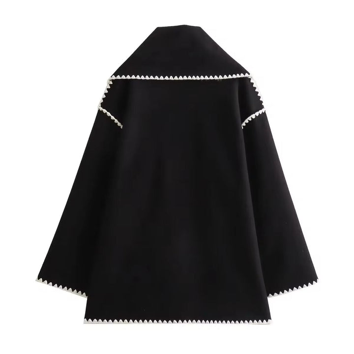 Synia - Manteau À Franges Brodé Avec Écharpe Assortie