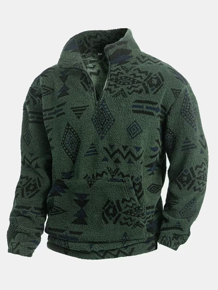Witker - Sweat-Shirt Ethnique À Col Montant en Molleton