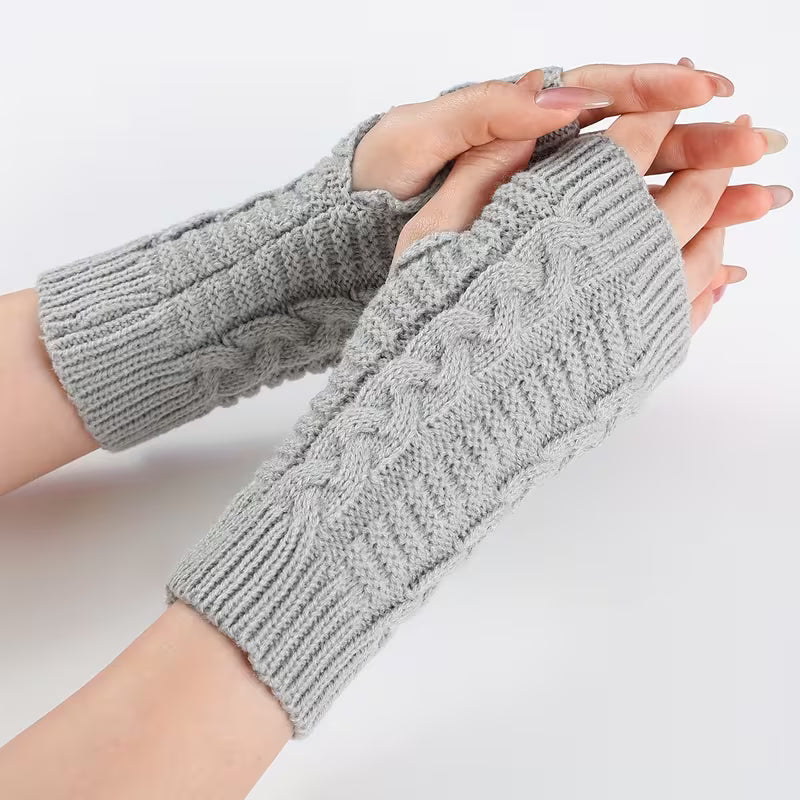 Knitoria - Gants Sans Doigts Unisexes en Tricot Acrylique