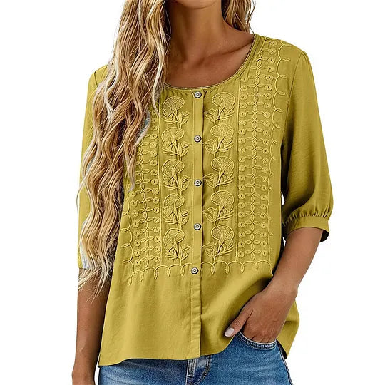 Andreza - Blouse en Coton À Boutons