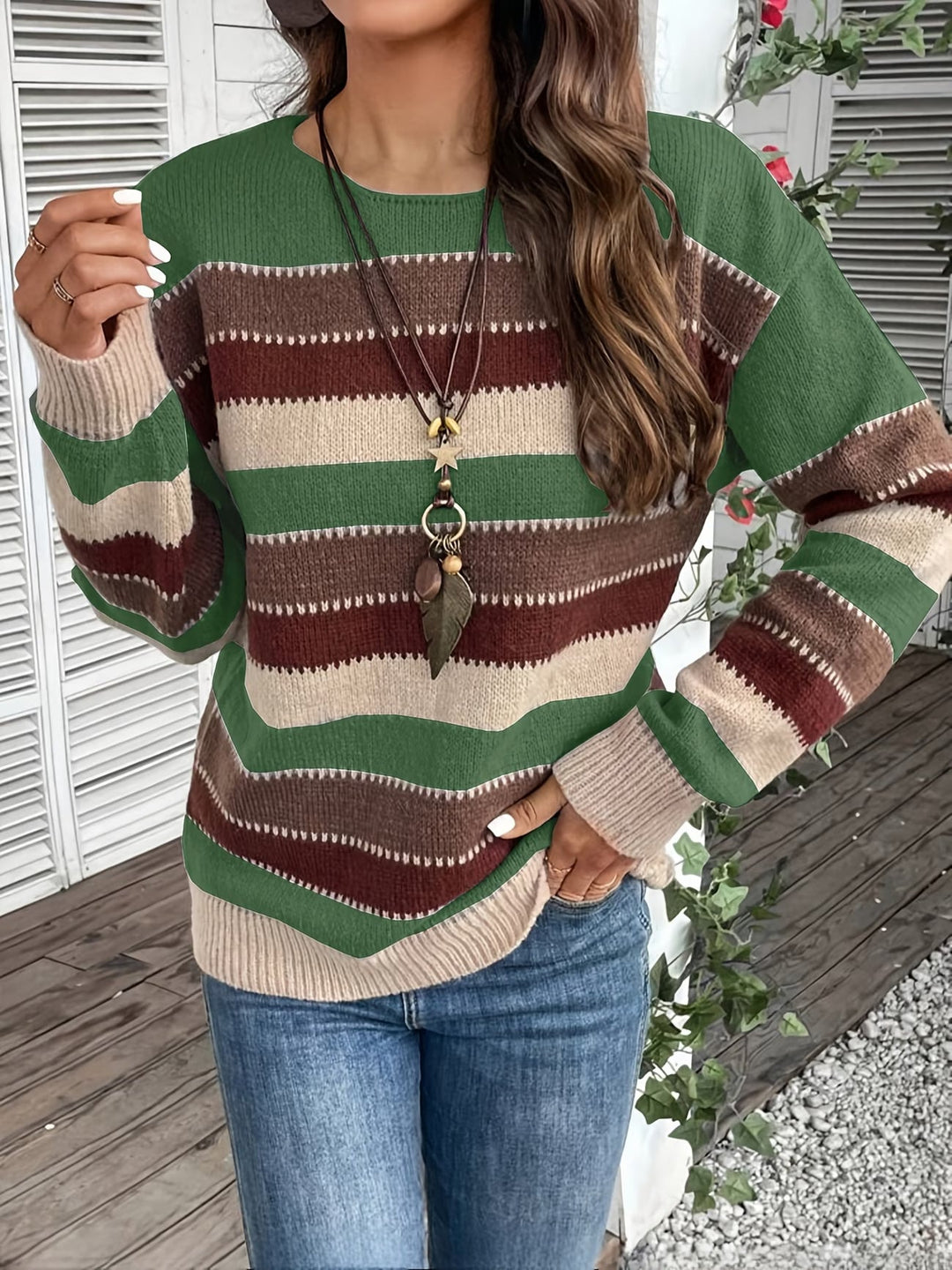 Fadina - Pull en Maille À Manches Longues