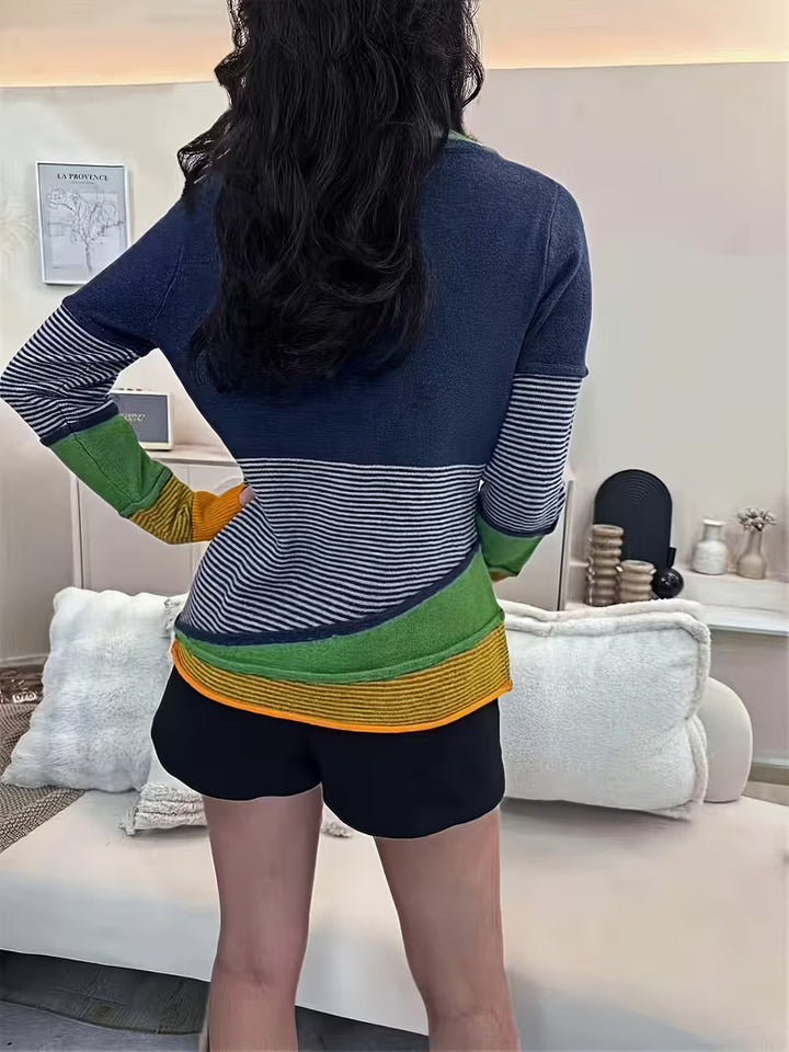 Lokina - Pull en Maille À Rayures Et Blocs De Couleur