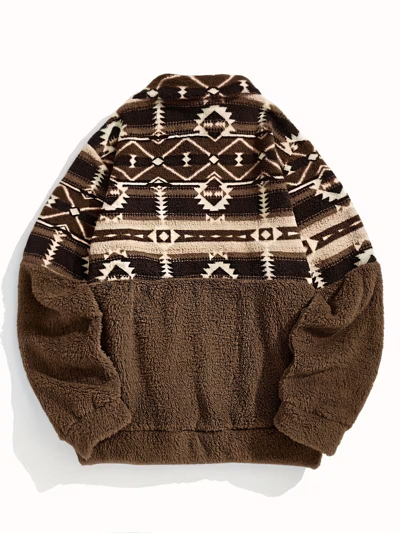 Limina - Sweat-Shirt Teddy À Demi-Zip Et Motif Géométrique