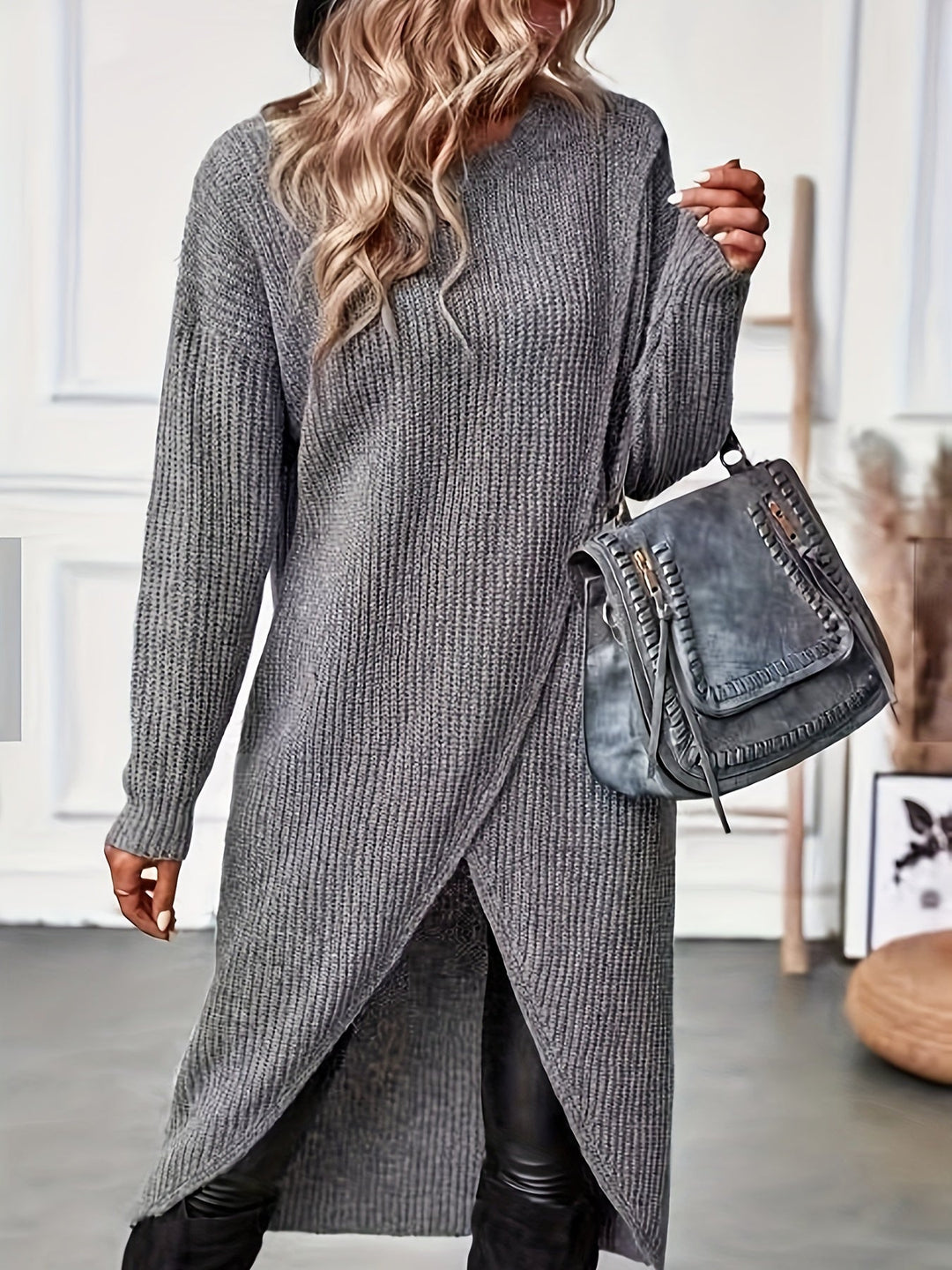 Stefany - Robe en Maille Élégante À Col Rond