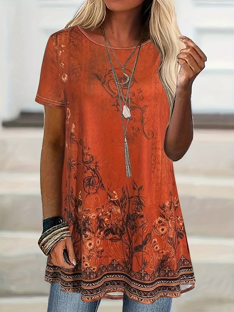 Abhishani - T-Chemise Ample À Imprimé Floral
