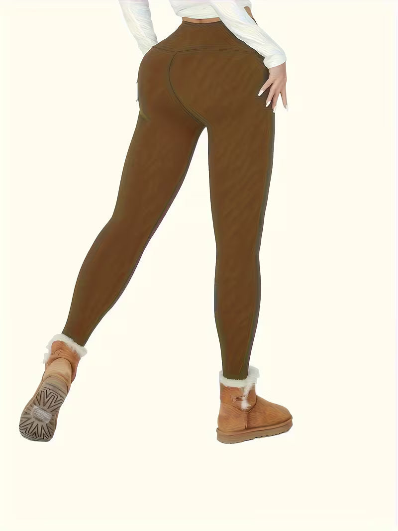 Linzay - Leggings Taille Haute Doublés De Polaire Thermique