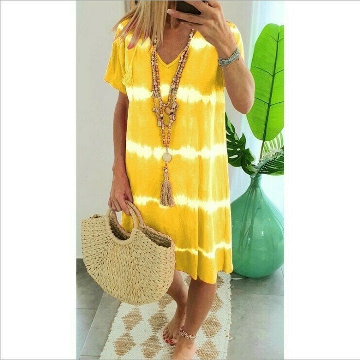Karlaa - Robe Ample D'été À Rayures en Batik