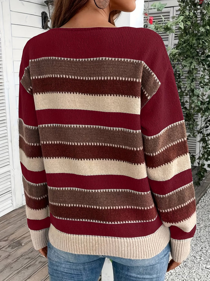 Fadina - Pull en Maille À Manches Longues