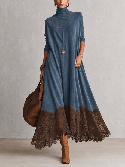 Albria - Robe Longue à Manches Longues Style Vintage