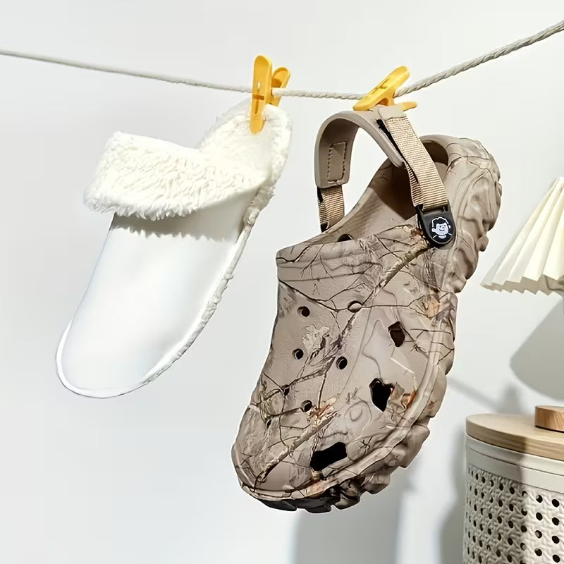 Sjoukje - Sabots Camouflage Doublés de Polaire Avec Lanières Réglables