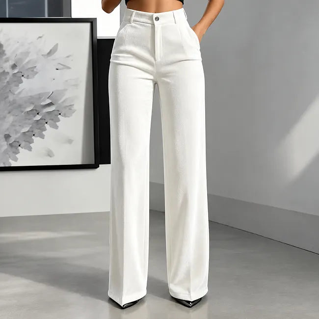 Jana - Pantalon Taille Haute Jambe Large