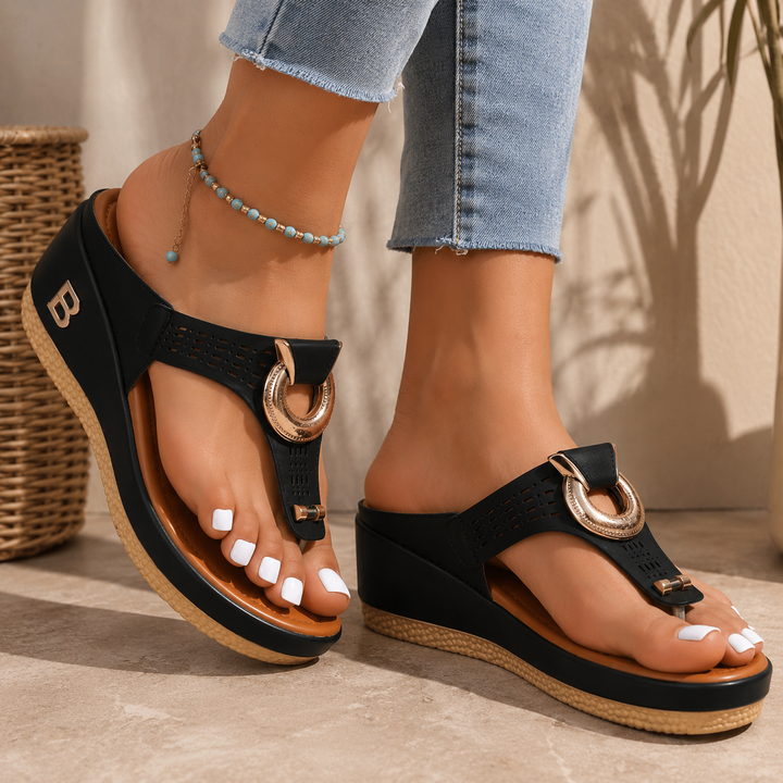 Yuliza - Sandales Orthopédiques À Talon Compensé