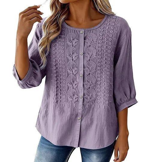 Andreza - Blouse en Coton À Boutons