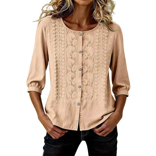 Andreza - Blouse en Coton À Boutons